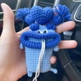 thumbnail image 1 of Funny Small Purse Entrance Guard Card Bag Cute Toy Pendant Car Key Clothes Car Key Cover Hand Woven Wool Key Bag Knitting Key Case Big Mouth  Key Pendant Sausage Mouth Key Bag B, 1 of 8