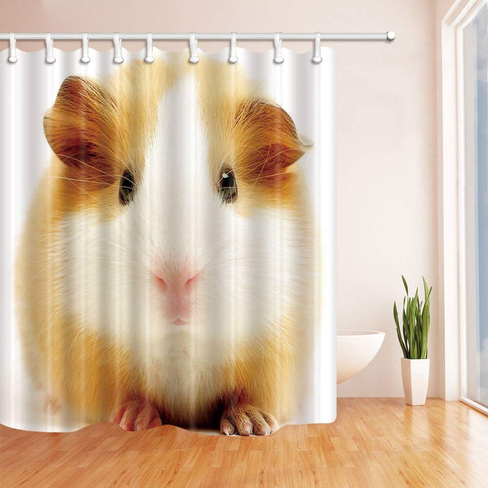 ARTJIA Dutch Rats Decor Guinea Pig White Brown Polyester Fabric