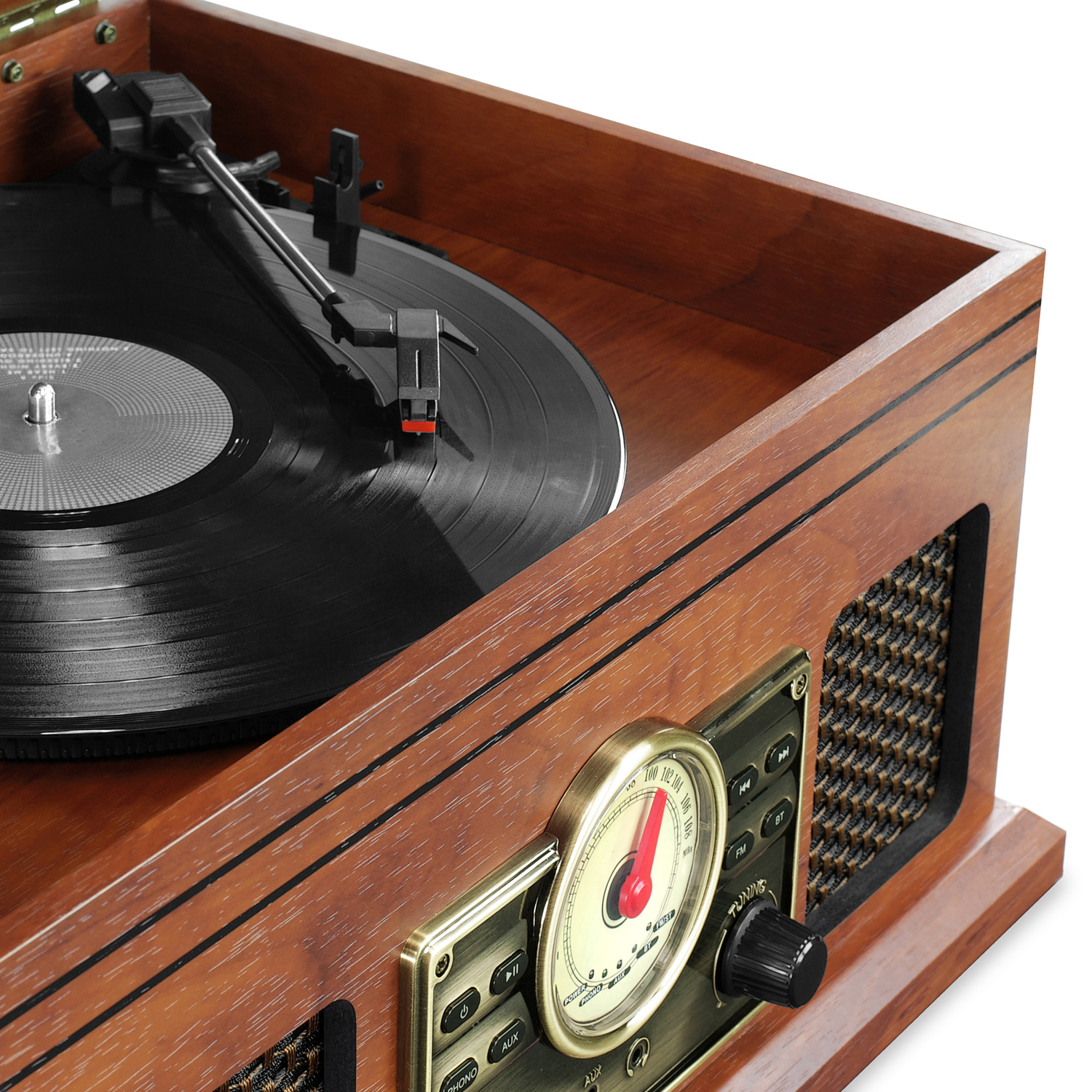 Victrola 4-in-1 Nostalgic Bluetooth Turntable with 3-Speed Record Player and FM Radio - image 4 of 4