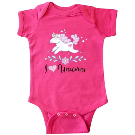 

Inktastic I Love Unicorns Cute Girls Gift Baby Girl Bodysuit