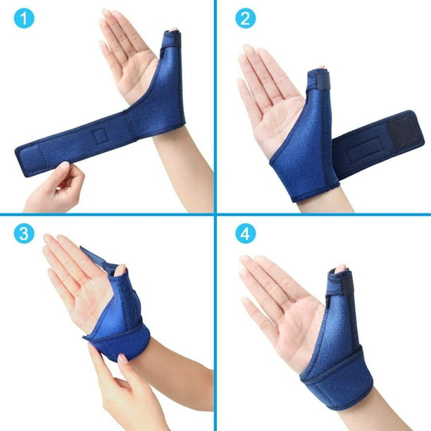 Férula Para Pulgar, Férula, Tiras De Aluminio, , Transpirable, Soporte Para Pulgar, Estabilizador Para Artritis, Esguinces, Fracturas, Azul