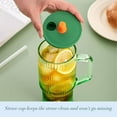 thumbnail image 4 of 20oz Tumbler with Handle, Glass Cups with Lids and Straws, Leakproof, Bpa-Free, Green, 4 of 7
