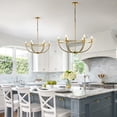 thumbnail image 3 of Sodrens 6 Lights 28.58'' Taper Candle Chandelier Wagon Wheel Hanging Light for Kitchen Dining Room,Gold, 3 of 15