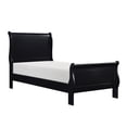 thumbnail image 6 of Classic Louis Philippe Style Bedroom 4pc Set Twin Bed Nightstand Dresser Mirror Traditional Black Finish Furniture, 6 of 7