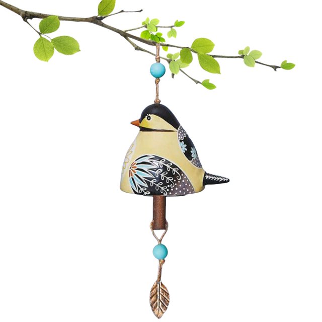 Viento Encantadores Bird Bell Windchime Hanging Casa Costilería Canción Pájaros Campana Resin Garden Patio Del