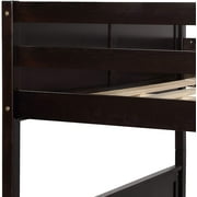 Harper & Bright Designs Pine Wood Bunk Bed Removable, Full-Over-Full, Espresso