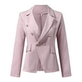 thumbnail image 5 of LEAVINGSUO Winter Clothes for Women 2023 Womens Fashion Women Plus Size Silk Satin Jacket formal Cardigan Pockets Work Office Suit Coat, 5 of 9
