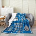 thumbnail image 1 of Erosebridal Modern Rugby Throw Blanket for Couch, Football Player Plush Blanket, Ball Sports Decor, 1 of 7