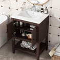 thumbnail image 2 of Modern Freestanding Bathroom Vanity | Open Shelf and Cabinet for Storage | Solid Wood and Stainless - Steel Hardware | Long - lasting in Humid Bathrooms, 2 of 7