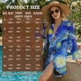 thumbnail image 7 of Xoenoiee Starry Night Print Womens Modern Swimsuit Cover Up Button Down Shirt Dresses Tops V Neck Loose Bathing Suit Casual Blouse Resort Wear, S, 7 of 7