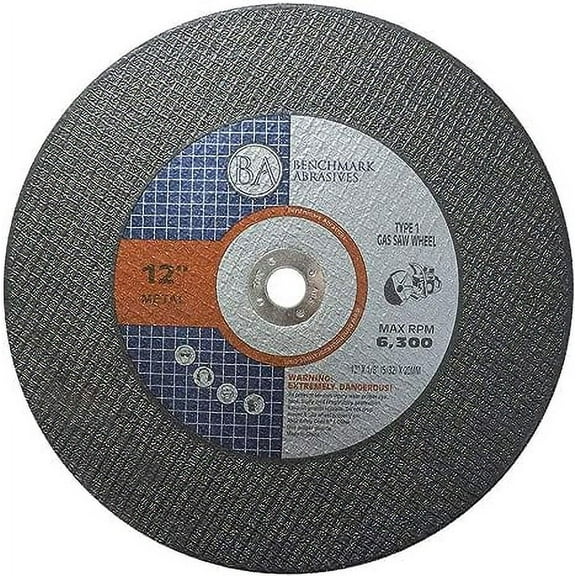 Benchmark Abrasives High Speed 12" x 1/8" (5/32") T1 Gas Saw Cut-Off Wheels (10 Pack) - (20mm)