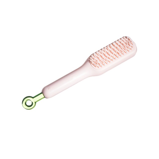 Qarigey Cepillo de pelo de plástico con peine de masaje, trata el cabello suavemente y masajea el peine de peluquería del cuero cabelludo Cuidado del cabello rosa