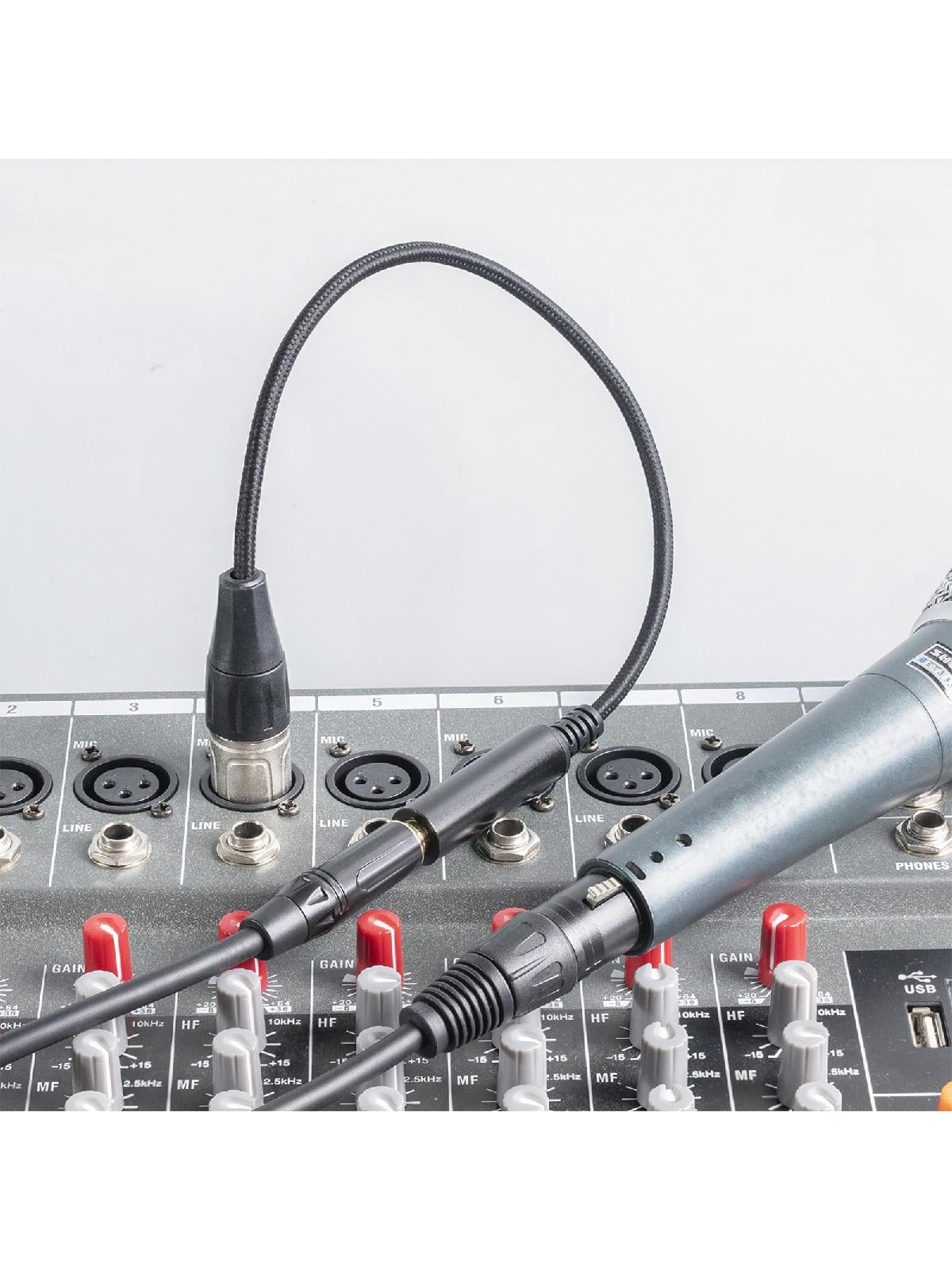 6.35mm Female to XLR Male Microphone Audio Adapter Cable 1/4" TRS to XLR Extension Converter Cord for Speaker Guitar