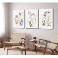 thumbnail image 2 of 3Pcs vintage Watercolor Wildflower Canvas Wall art Colorful Botanical Floral Wall Decor Picture Retro Flower Poster Print Artwork for Living Room Bedroom Office Home Decoration, Canvas, 2 of 7