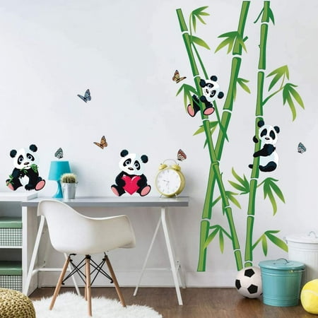 Panda Bear And Bamboo Wall Decals Kids Wall Stickers Baby Nursery Bedroom Living Room Wall Decor Walmart Canada