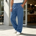 thumbnail image 2 of Yongwang Mens Baggy Sweatpants Drawstring Elastic Waist Wide Leg Pants Athletic Outfits Long Trousers with Pockets, 2 of 8