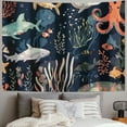 thumbnail image 2 of Orinice Fish Octopus Underwater Tapestry Wall Hanging Unique Style Graphic Tapestries Home Wall Decor 40x30inch, 2 of 6