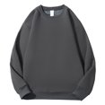 thumbnail image 1 of cfhntfmh Chandails en Molleton Surdimensionnés pour Hommes Grande Taille Col Rond Manches Longues Pull Tops Tenues de Mode Automne 2024, 1 of 7