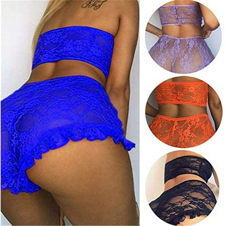 Kiapeise Womens Sexy Lingerie Lace Babydoll Open Bra Crotchless Underwear  Nightwear jumpsuits Top 