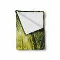 thumbnail image 2 of Magic Soft Flannel Fleece Throw Blanket, Freshening Morning in Nature Summer Season Sunset Environment Wilderness Mist Theme, Cozy Plush for Indoor and Outdoor Use, 50" x 70", Green, by Ambesonne, 2 of 6