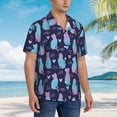 thumbnail image 5 of Goofa Silhouette Cats Hawaiian Shirt for Men, Unisex Summer Beach Casual Short Sleeve Button Down Shirts,Aloha Tropical Floral print shirt-, 5 of 9