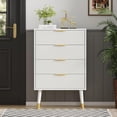 thumbnail image 3 of Bingirl Commode Moderne de Chambre à 4 Tiroirs : Coffre de Rangement en Bois et Unité d'Organisation, Petites Tables de Nuit Cannelées pour Garde-Robe, 3 of 7