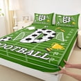 thumbnail image 4 of Erosebridal Boys Personalized Gifts Full Size Sheets,Alphabet D Pattern Football Sport Games Theme Bed Sheets For Kids 4pcs, 4 of 6