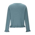 thumbnail image 4 of Vibrex Women's Solid Color Round Neck Knitted Sweater Button Up Cardigan Top Wave Lace Long Sleeve Round-Neck Cardigan Knit Sweater Fall Winter Trendy Outerwear Travel Clothes Women Fitted Tops, 4 of 9