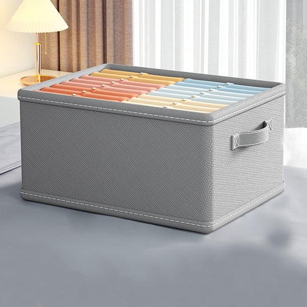 Caja de almacenamiento de telas no tejidas | Organizador de cajones de tela plegable de gran capacidad | Almacenamiento gris para ropa de armario y dormitorio | 1 pieza | 17,32x9,84x7,87 pulgadas