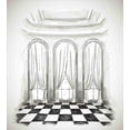 thumbnail image 3 of Ambesonne Sketch Duvet Cover Sets, Castle Baroque Curtains, 2-Twin, White Black, 3 of 4