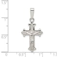 thumbnail image 2 of Sterling Silver Polished Textured Crucifix Pendant (32.5 X 16) Made In India qc8309, 2 of 2