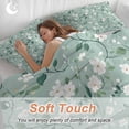 thumbnail image 4 of 3 Piece White Teal Spring Floral Duvet Cover Set Twin Size,Microfiber Comforter/Quilt Cover with Corner Ties and 2 Pillowcases,Watercolor Flowers Summer Botanical Soft Bedding with Zipper Closure, 4 of 8