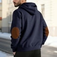 thumbnail image 4 of Mens Cotton Hooded Collar Drawstring Hoodies Pullover Sweatshirts (Navy L), 4 of 4