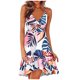 thumbnail image 2 of ICHUANYI Clearance Women Casual Print V-Neck Sleeveless Sling Dress(White, S) ICHUANYI WER2023080912537, 2 of 5