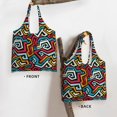 thumbnail image 3 of Xecao's Geometry Canvas Tote Bag is a versatile choice for women, serving as a stylish beach bag, shopping bag,and reusable grocery bag., 3 of 5