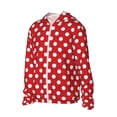 thumbnail image 2 of Haiem Red Polka Dot UPF 50+ Fishing Shirts for Men Long Sleeve UV Sun Protection Hoodie Non-Mask Outdoor Hiking Shirts, 2 of 9