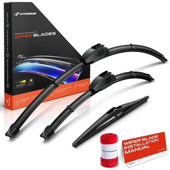 A-Premium Windshield Wiper Blades Compatible with Nissan Rogue 2014-2024, Pathfinder 2013-2020 - Front Rear Wipers Blade Set for 26"/17"/12", Hook/Snap Claw (Pack of 3)