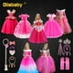 thumbnail image 2 of Vestido de princesa Aurora para niñas, disfraz de princesa Aurora para Halloween, Carnaval, Bella Durmiente, elegante vestido de novia rosa Fivean unisex, 2 of 2