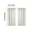 thumbnail image 4 of Solid-Colored Short Curtains, Faux Linen Polyester Semi Sheer Window Valance Tiers Partially Covering Light for Bedroom Living Room, 2x Curtain, 30" x 36", AKLJWH, 4 of 7
