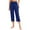 Blue, variant on Clearance Sale! Yoga Pants for Women Capris Loose Wide Straight Leg Cropped Pants High Waist Tummy Control Capri Legging with Pockets Athletic Exercise Pants Wine S