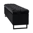 thumbnail image 6 of Danielle Rectangular Storage Bench Black Velvet  Upholstered Hand Woven, 6 of 9