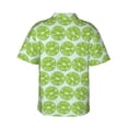 thumbnail image 3 of Fotbe Green Lemon Slices Hawaiian Shirt for Men Unisex Summer Beach Casual Short Sleeve Cotton Linen Button Down Shirts-3X-Large, 3 of 9