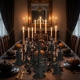 thumbnail image 7 of Izexuh 6Pcs Black Halloween Candle Holder, 3D Stand for Home Desktop, Spooky Party Table Decor with Sturdy Paper Construction for Shelf Mantel Entryway and Holiday Party Display, 7 of 7