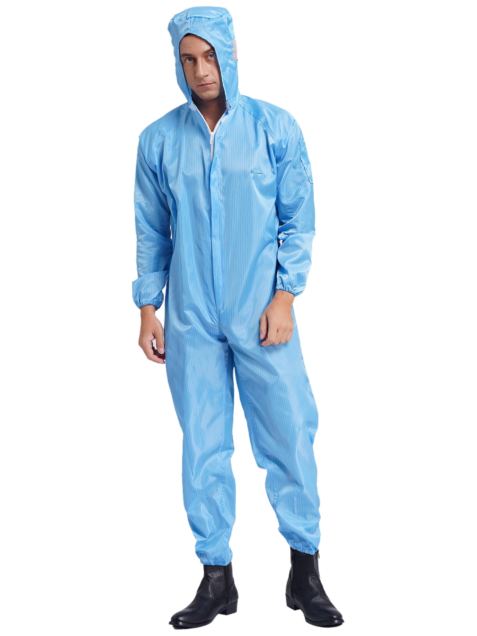 Haitryli Mens Anti-Static Bodysuit Coverall Zip Up Jumpsuit Spray