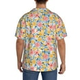 thumbnail image 6 of Picia Watercolor Wildflowers Men's Linen Shirts Short Sleeve Cuban Beach Shirts Casual Shirts Button Down Shirt for Men Beach Summer Wedding Shirt-Small, 6 of 7
