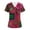 Pink, variant on OIOLOYJM Scrub Tops for Women 2026 Nursing V-Neck Short Sleeve Vintage Floral Print Scrubs Cotton Work T-Shirts Comfort Shirts with Pockets Hot Pink M