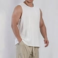 thumbnail image 6 of Wyobmus Men's Workout Tank Top Bodybuilding Muscle Shirts Solid Loose Fit Sleeveless Crewneck Undershirt M-3X White, 6 of 6