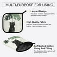 thumbnail image 3 of Yayeee Oven Mitts and Pot Holder Set of 2 Heat Resistant Kitchen Gloves Baking Hot Pad, Black Cat Umbrella, 3 of 5