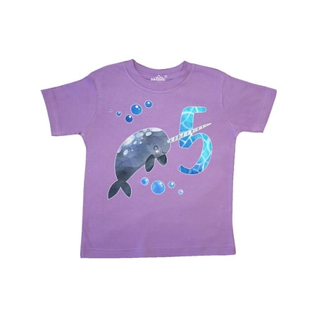 

Inktastic Cute Narwhal 5th Birthday Gift Toddler Boy or Toddler Girl T-Shirt