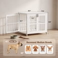 thumbnail image 5 of YOKWOK 26 Inch Heavy Duty Dog Crate Furniture, Small Dog Kennel with 6 Locks & & Double Door, Escape-Proof Indoor Dog Cage for Small Dogs, Chew Resistant Metal Dog House, White, 5 of 7